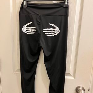 Shein black skeleton leggings
